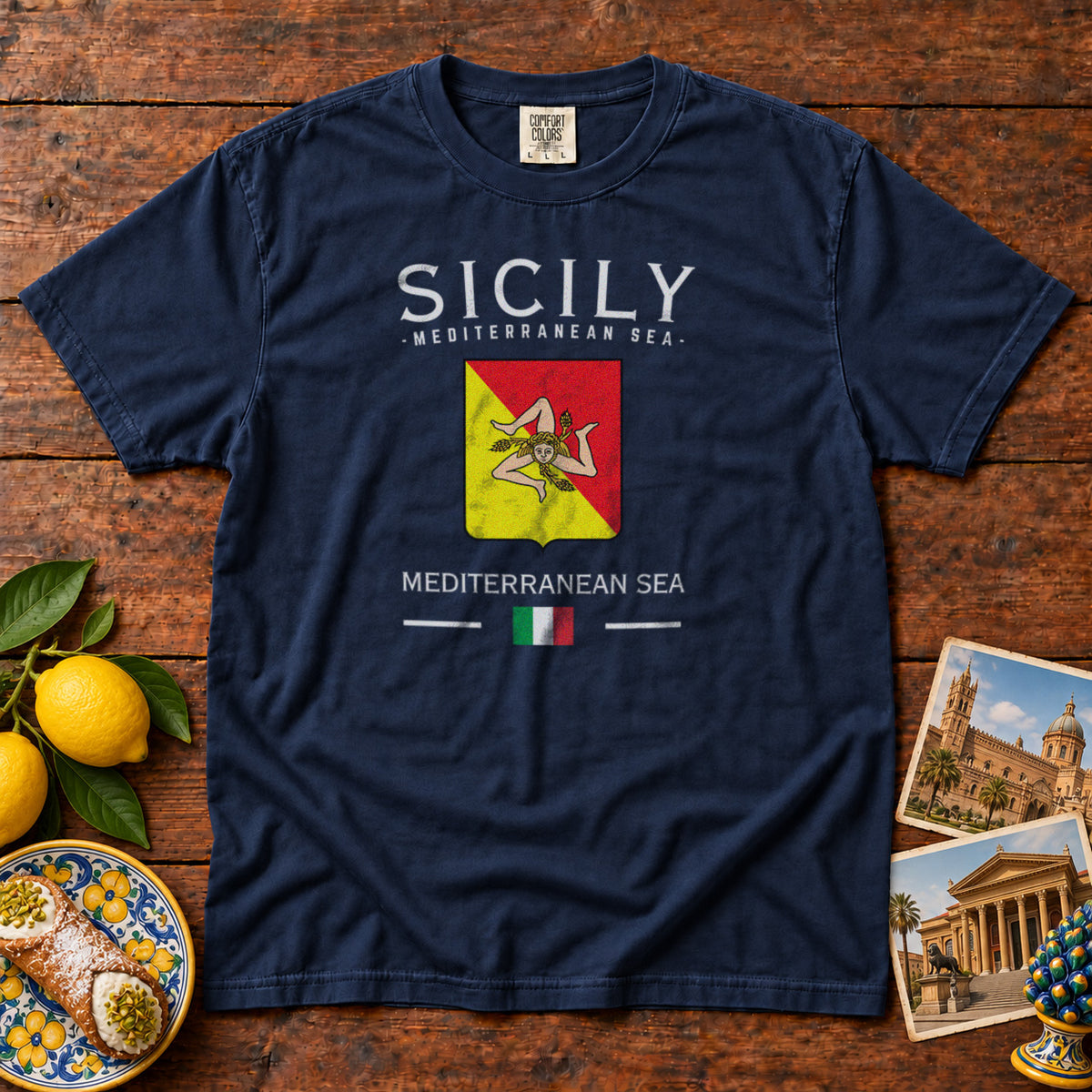 Sicily T-Shirt in Navy - roamstride graphic tee