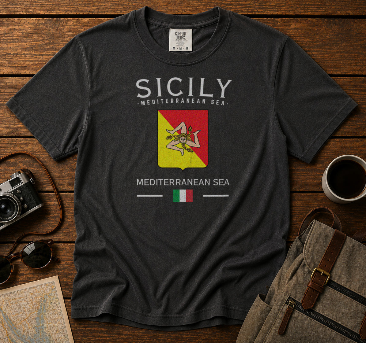 Sicily T-Shirt in Pepper - roamstride graphic tee