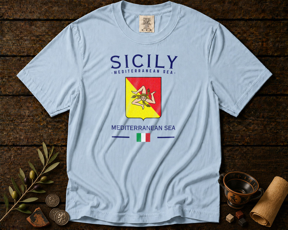 Sicily T-Shirt in Chambray - roamstride graphic tee