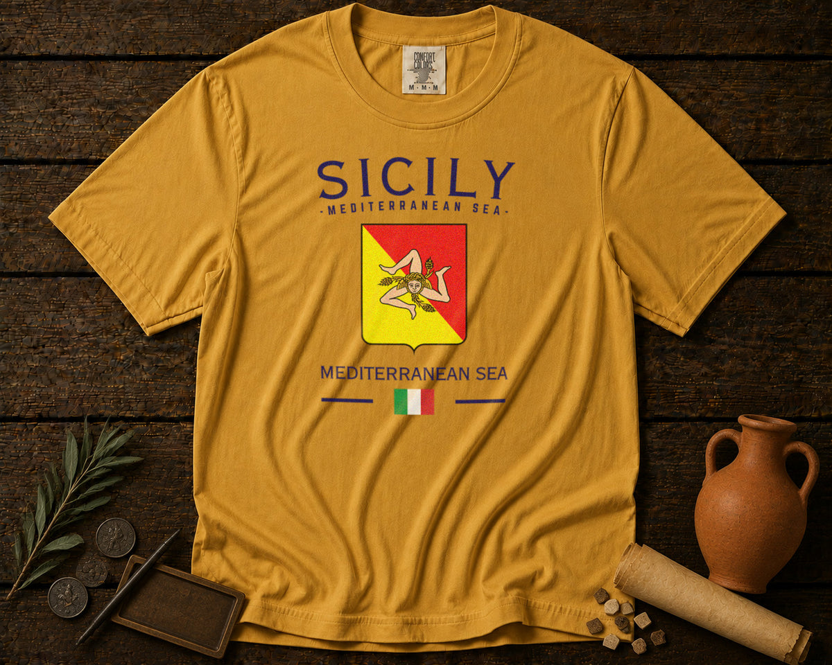 Sicily T-Shirt in Mustard - roamstride graphic tee
