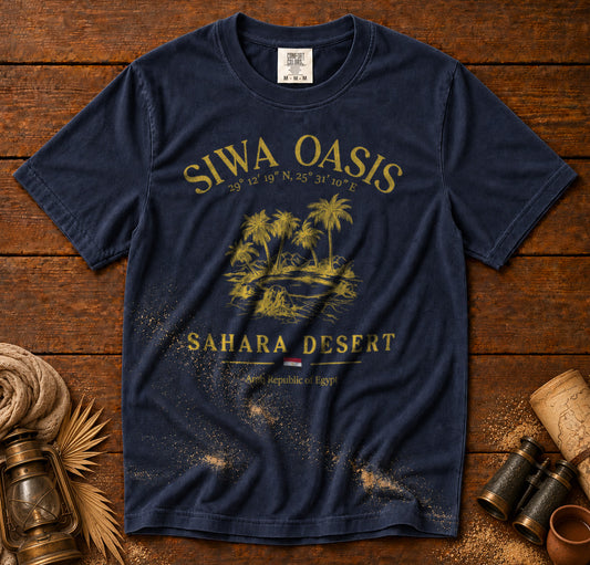 Siwa Oasis Egypt T-Shirt in Navy - roamstride graphic tee