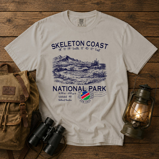 Skeleton Coast National Park T-Shirt in Ivory - roamstride graphic tee