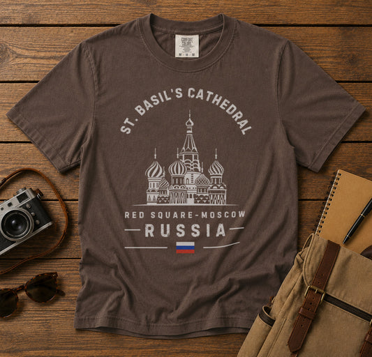 St. Basil's Cathedral Moscow T-Shirt in Espresso - roamstride graphic tee