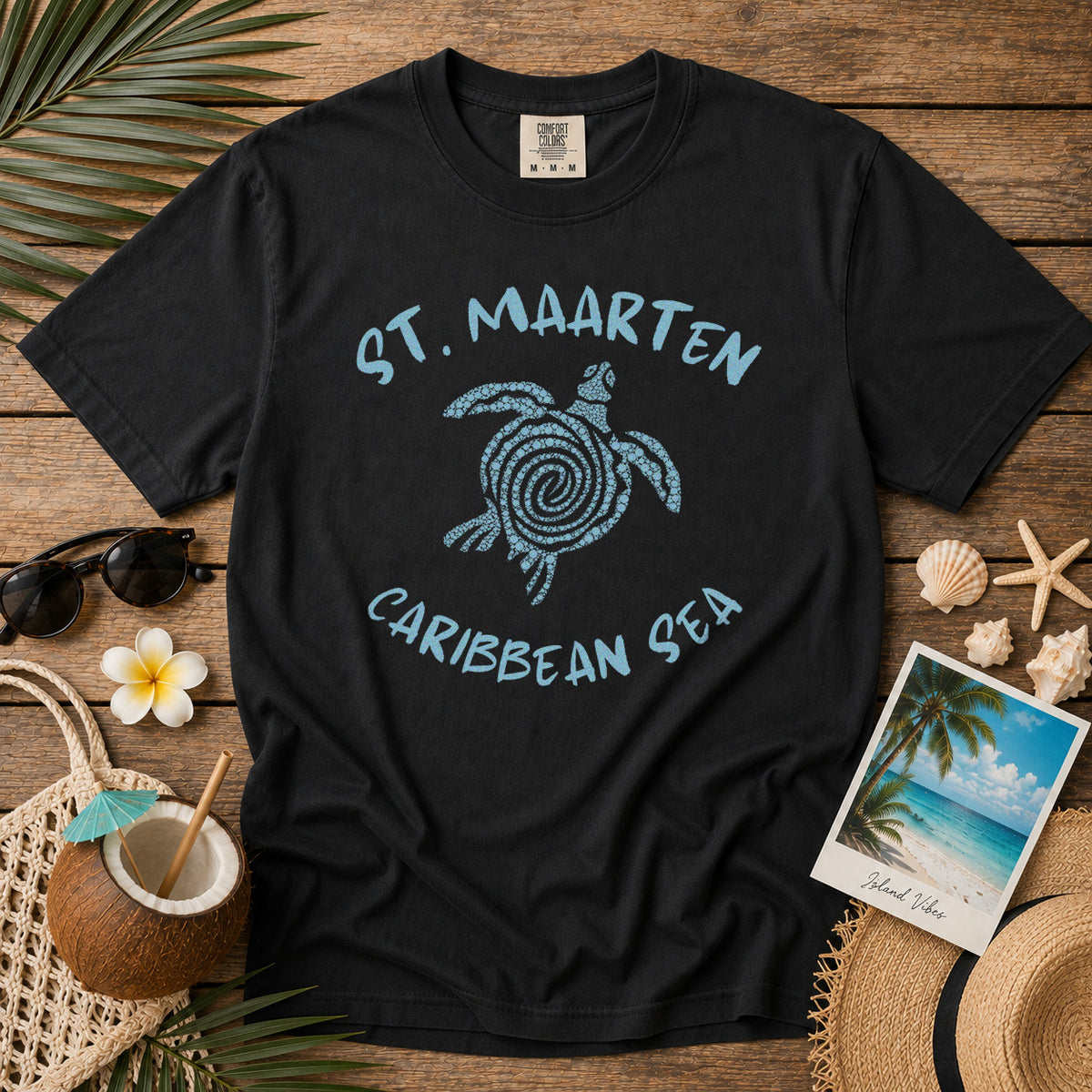 St. Maarten T-Shirt in Black - roamstride graphic tee