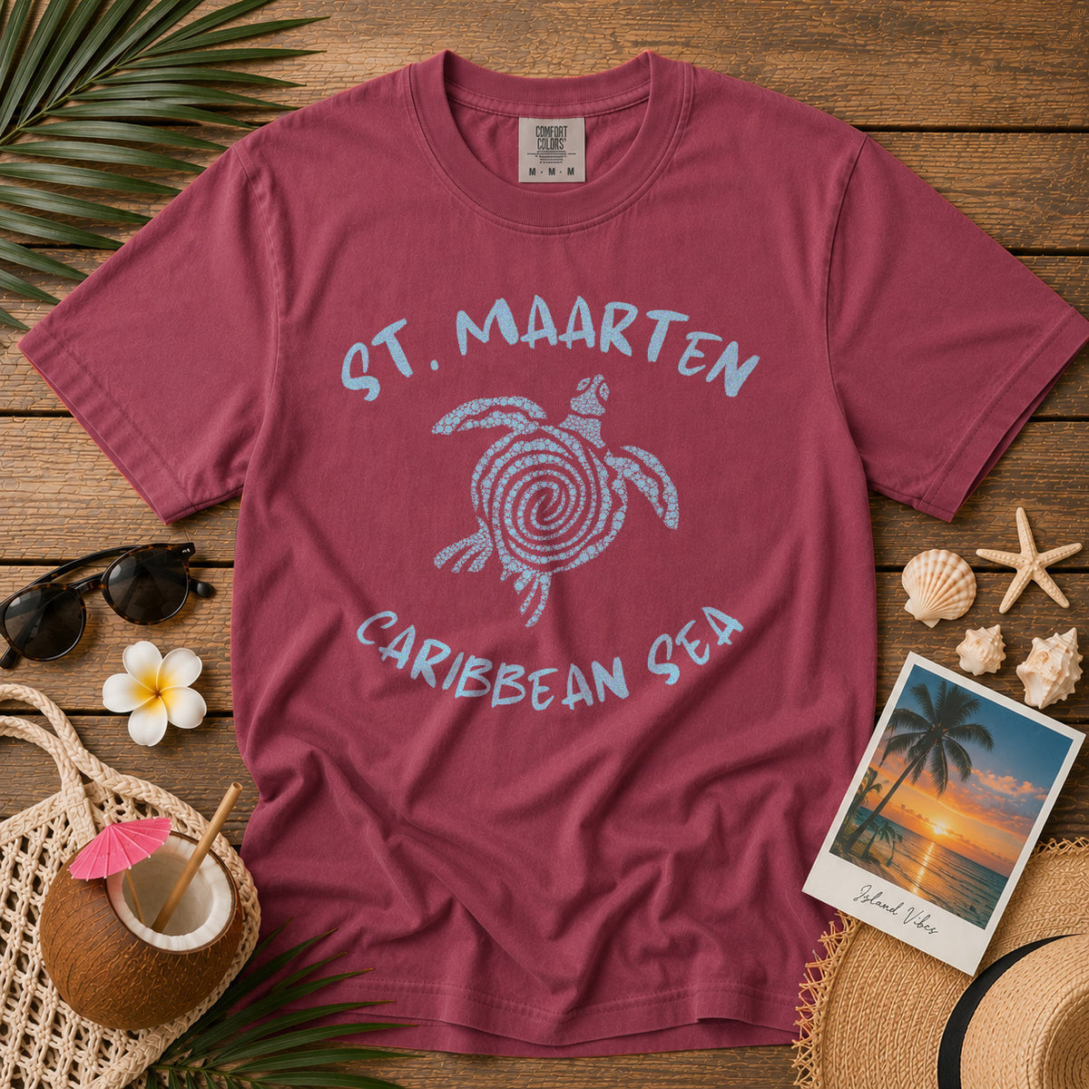 St. Maarten T-Shirt in Chili - roamstride graphic tee