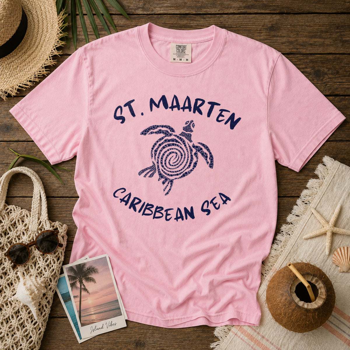 St. Maarten T-Shirt in Blossom - roamstride graphic tee