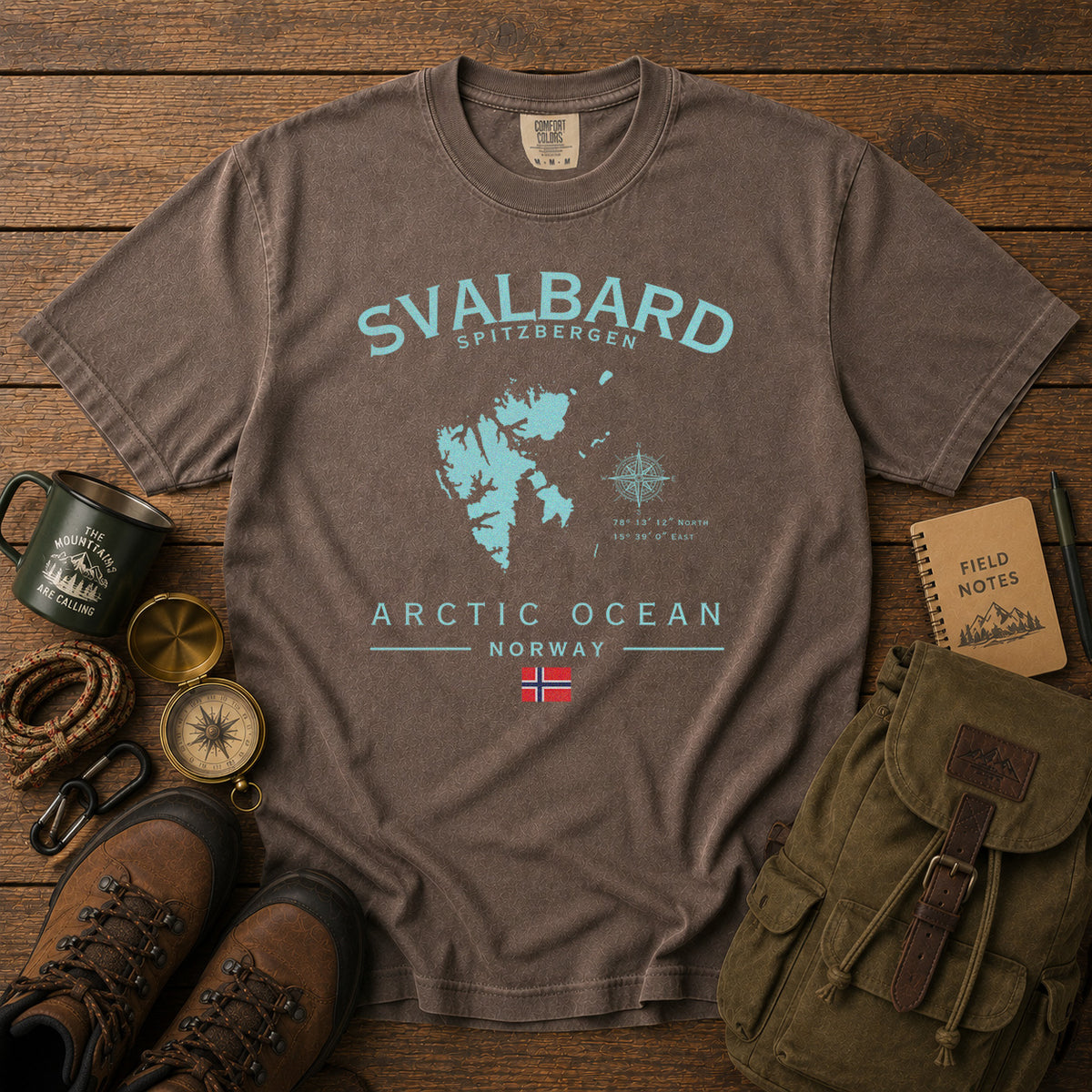 Svalbard Spitzbergen T-Shirt in Espresso - roamstride graphic tee