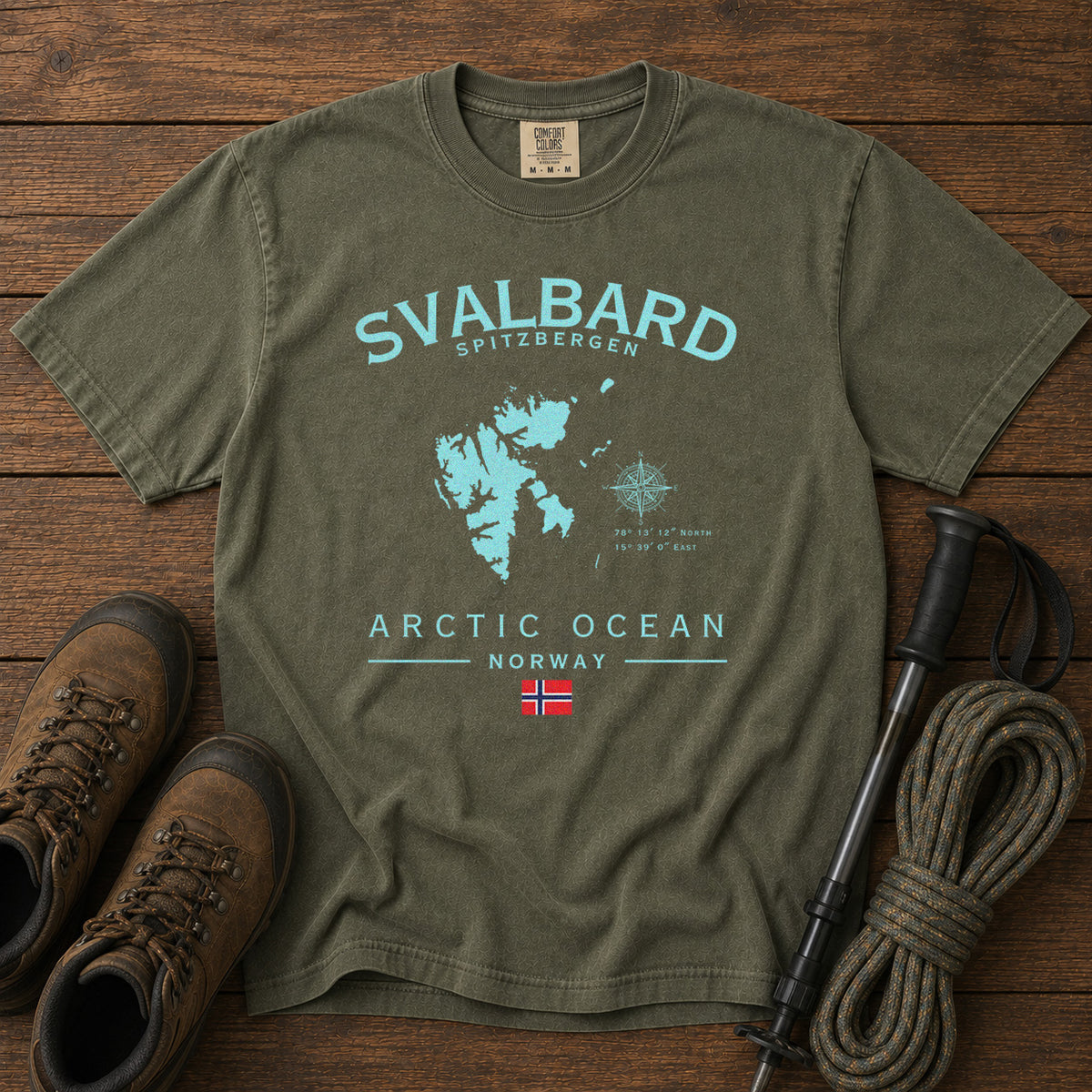 Svalbard Spitzbergen T-Shirt in Moss - roamstride graphic tee