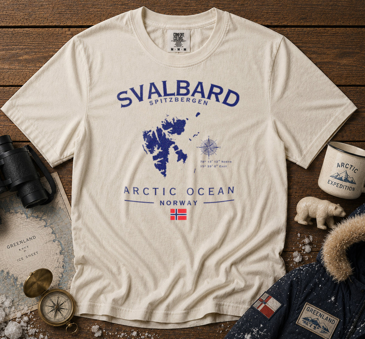 Svalbard Spitzbergen T-Shirt in Ivory - roamstride graphic tee