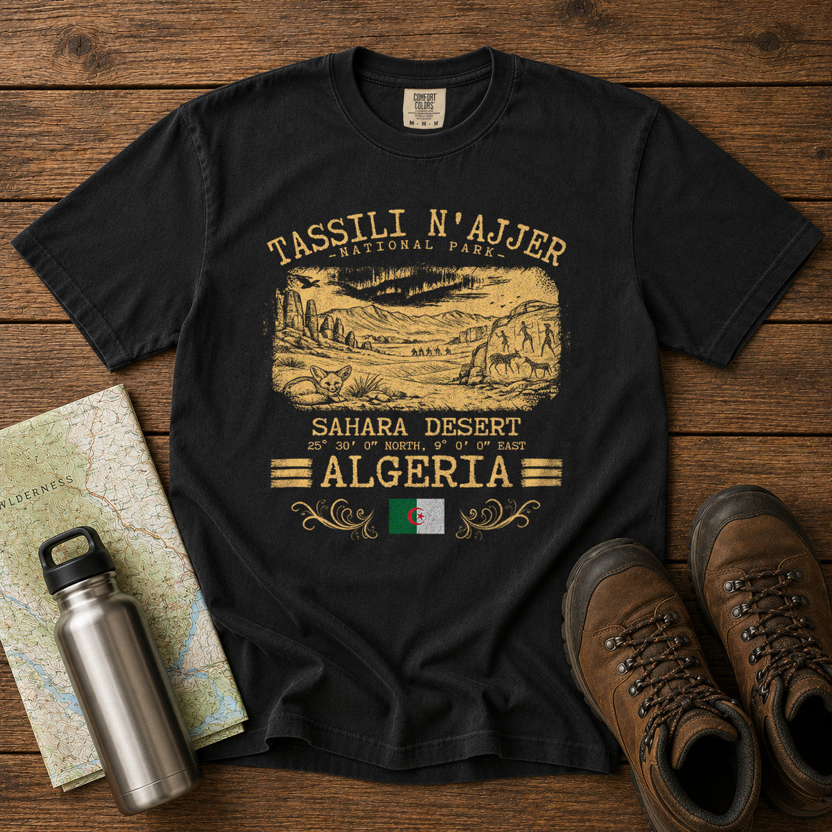 Tassili N'Ajjer National Park T-Shirt in Black - roamstride graphic tee