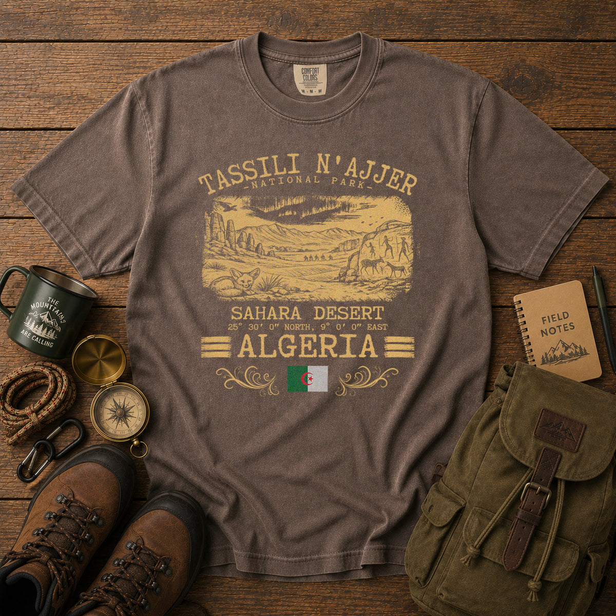 Tassili N'Ajjer National Park T-Shirt in Espresso - roamstride graphic tee