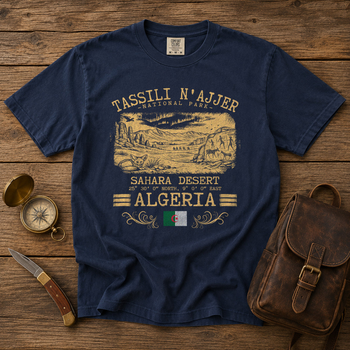Tassili N'Ajjer National Park T-Shirt in Navy - roamstride graphic tee