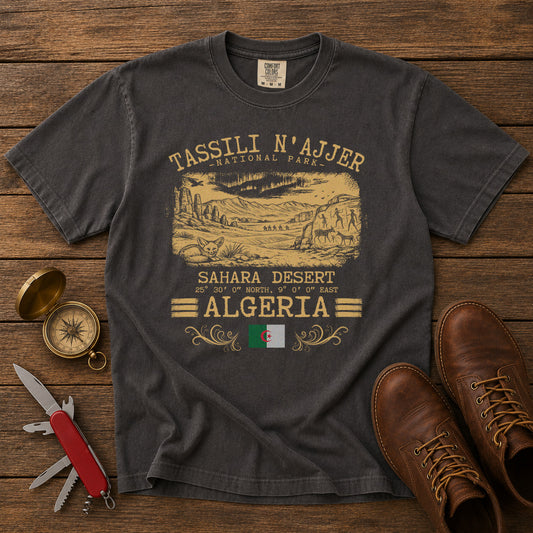 Tassili N'Ajjer National Park T-Shirt in Pepper - roamstride graphic tee