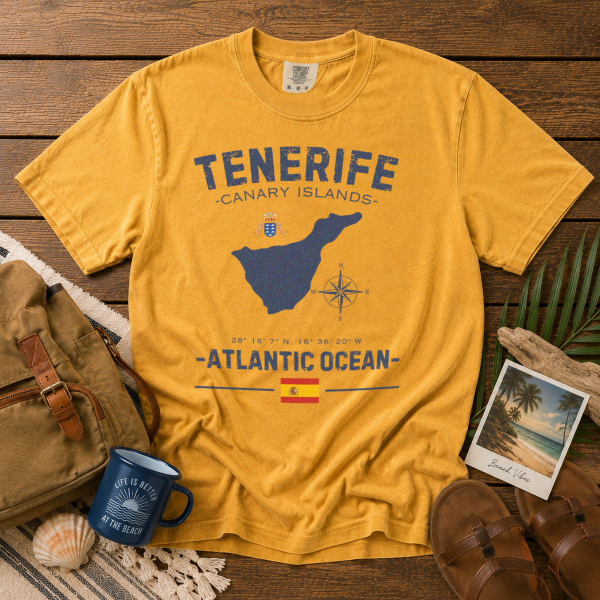 Tenerife T-Shirt in Mustard - roamstride graphic tee