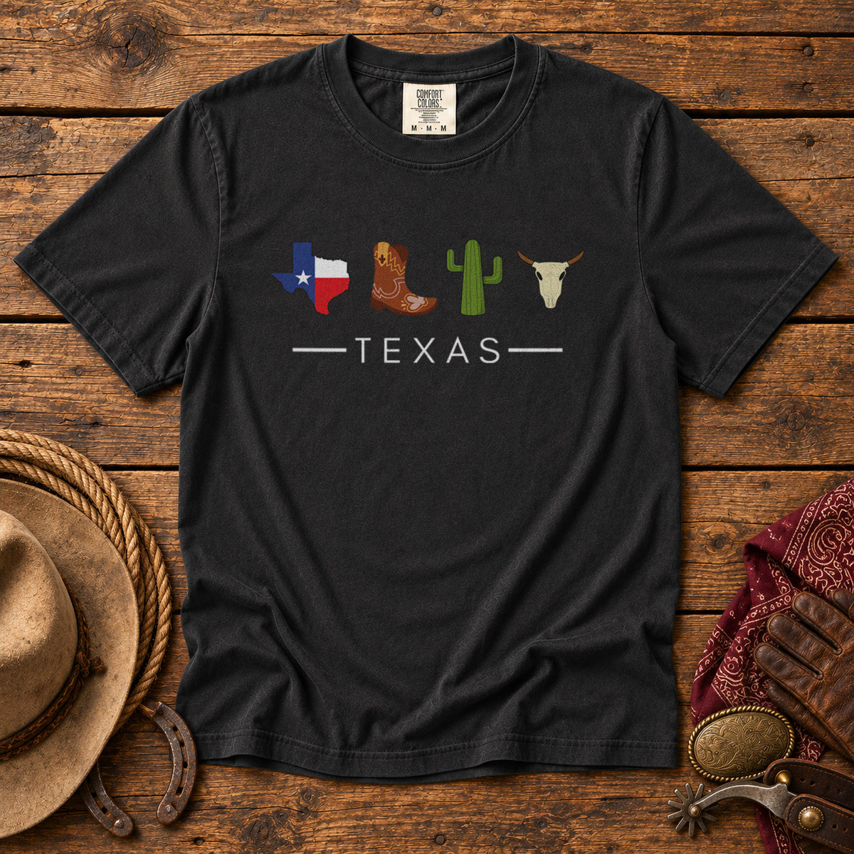 Texas USA T-Shirt in Black - roamstride graphic tee