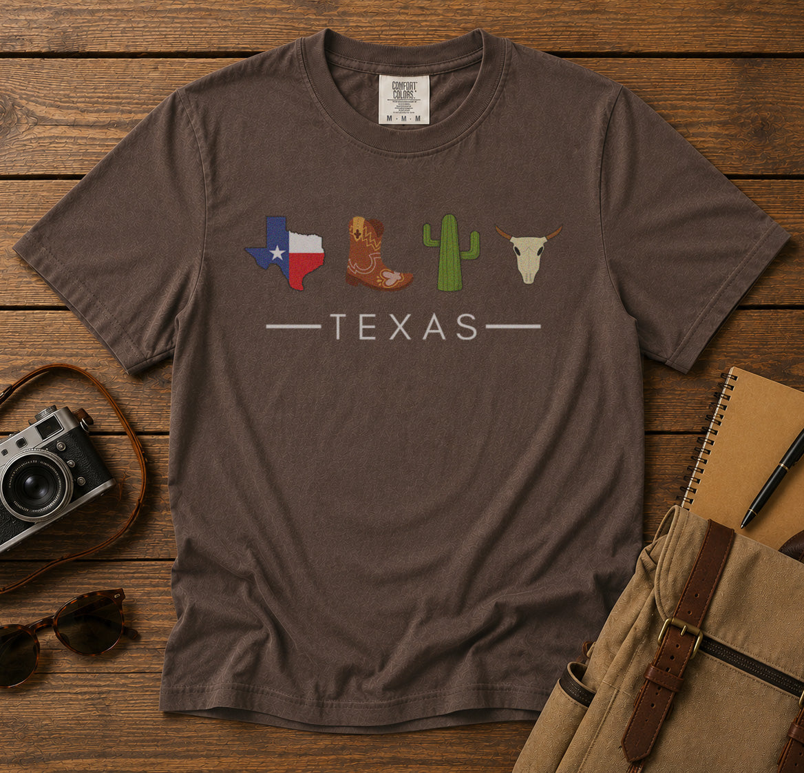 Texas USA T-Shirt in Espresso - roamstride graphic tee