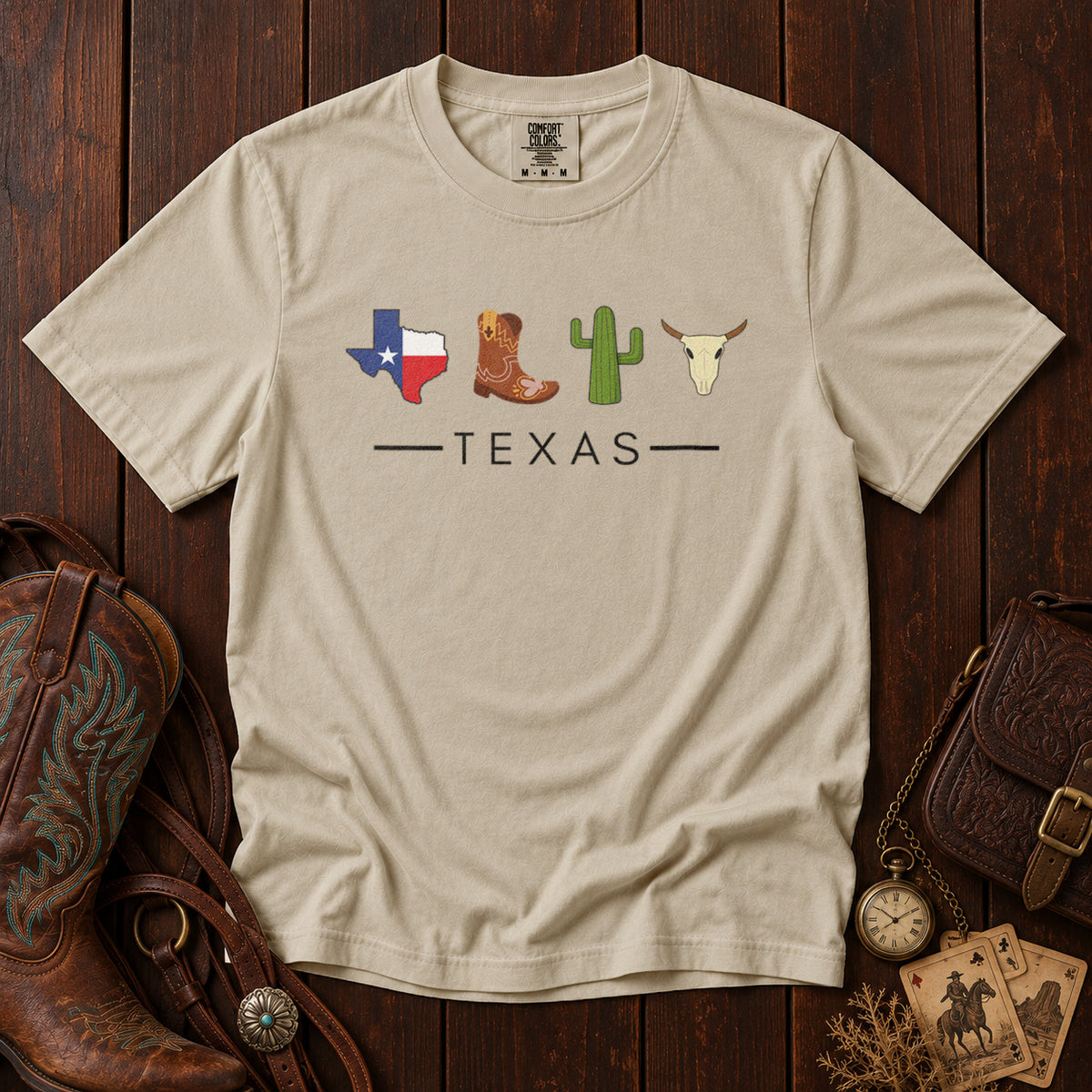 Texas USA T-Shirt in Ivory - roamstride graphic tee