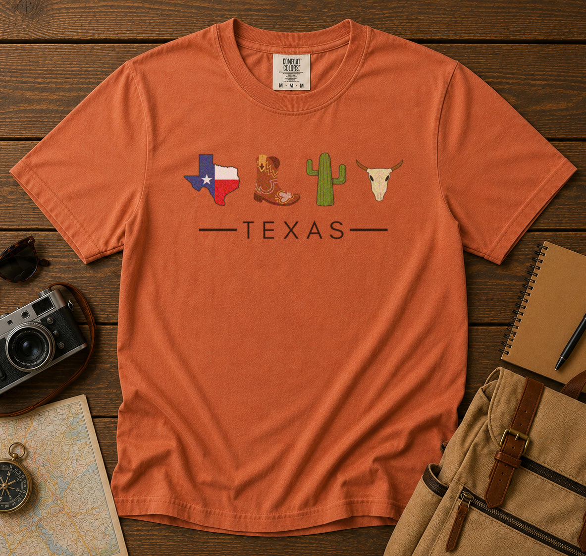 Texas USA T-Shirt in Yam - roamstride graphic tee