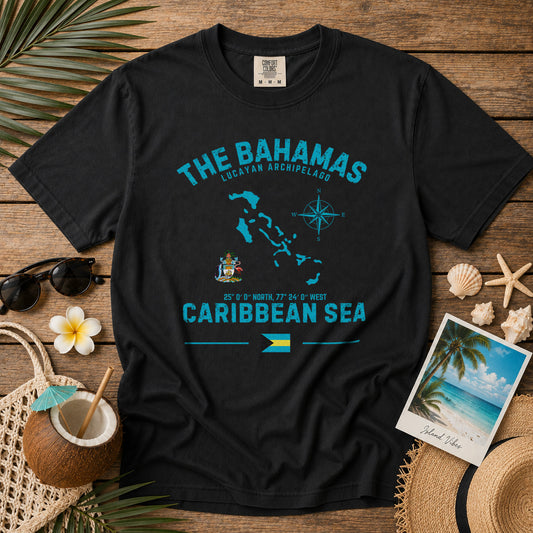 The Bahamas T-Shirt in Black - roamstride graphic tee