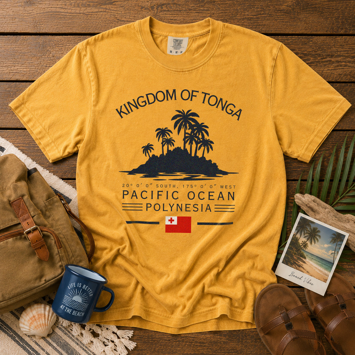 Tonga T-Shirt in Mustard - roamstride graphic tee