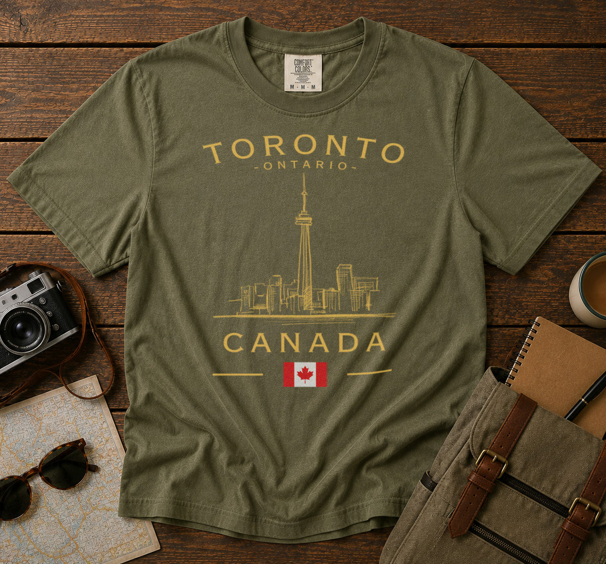 Toronto Canada T-Shirt in Moss - roamstride graphic tee