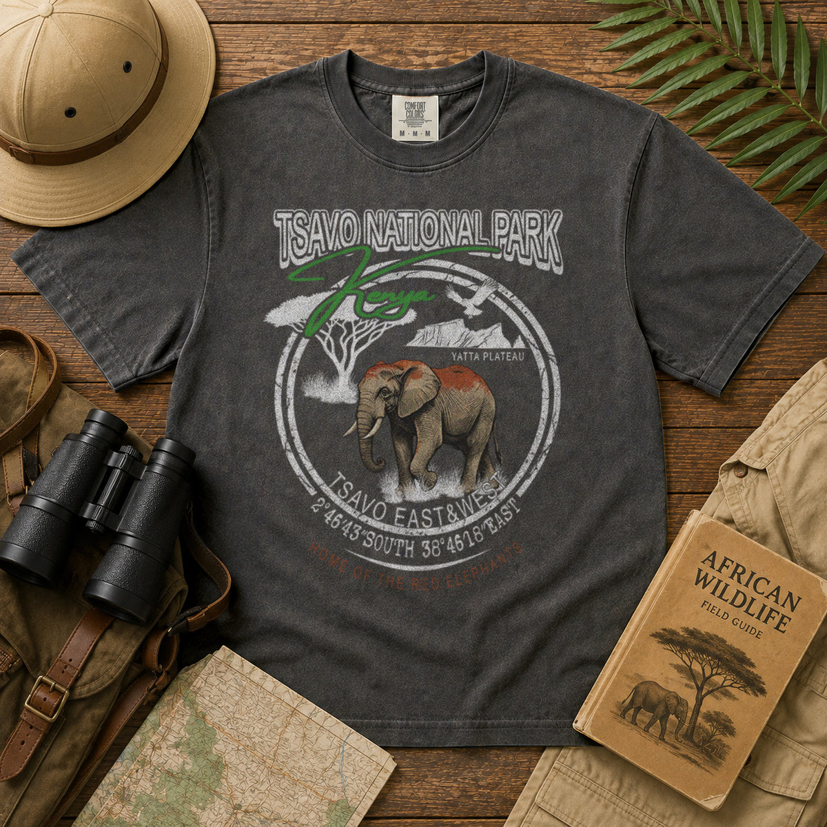 Tsavo National Park T-Shirt in Pepper - roamstride graphic tee