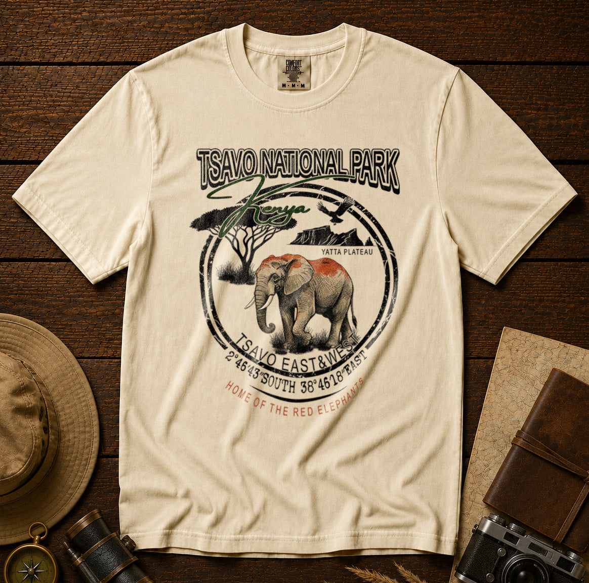 Tsavo National Park T-Shirt in Ivory - roamstride graphic tee
