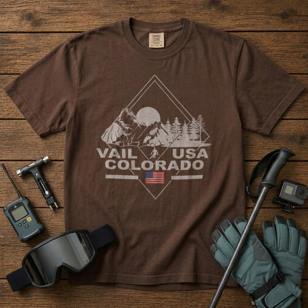 Vail Ski Resort T-Shirt in Espresso - roamstride graphic tee