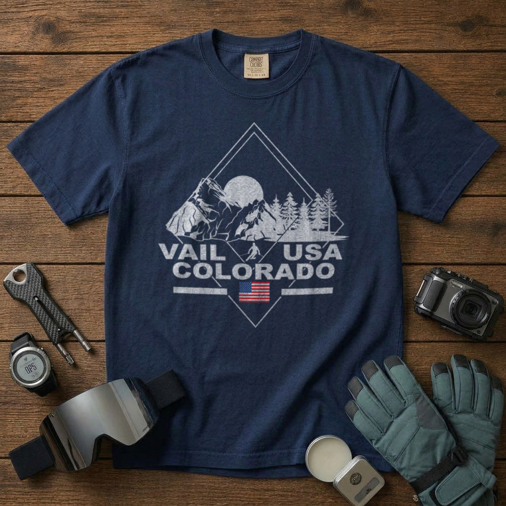 Vail Ski Resort T-Shirt in Navy - roamstride graphic tee
