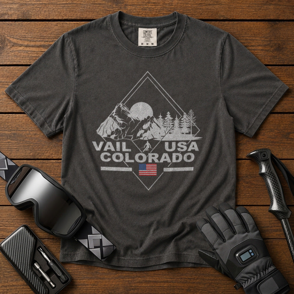 Vail Ski Resort T-Shirt in Pepper - roamstride graphic tee