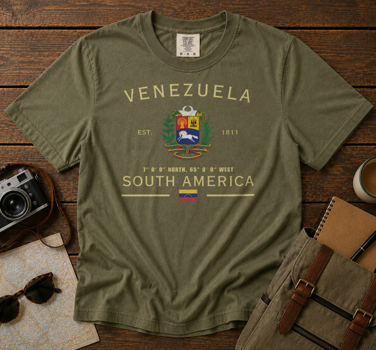 Venezuela T-Shirt in Moss - roamstride graphic tee