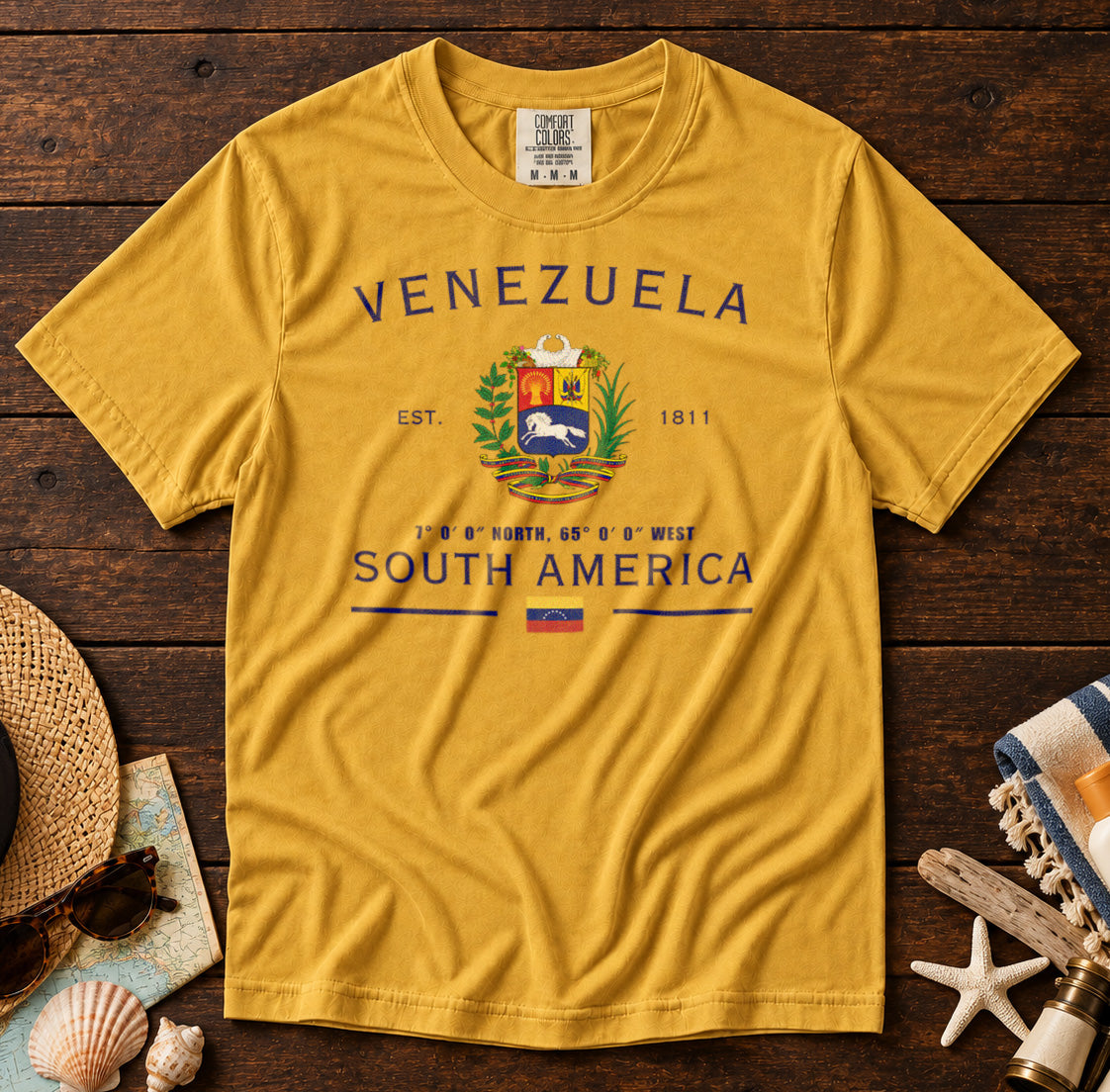 Venezuela T-Shirt in Mustard - roamstride graphic tee