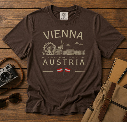 Vienna Austria T-Shirt in Espresso - roamstride graphic tee
