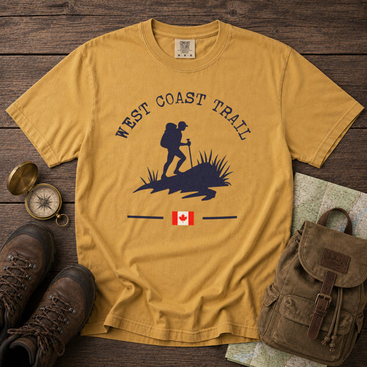 West Coast Trail T-Shirt in Mustard - roamstride graphic tee
