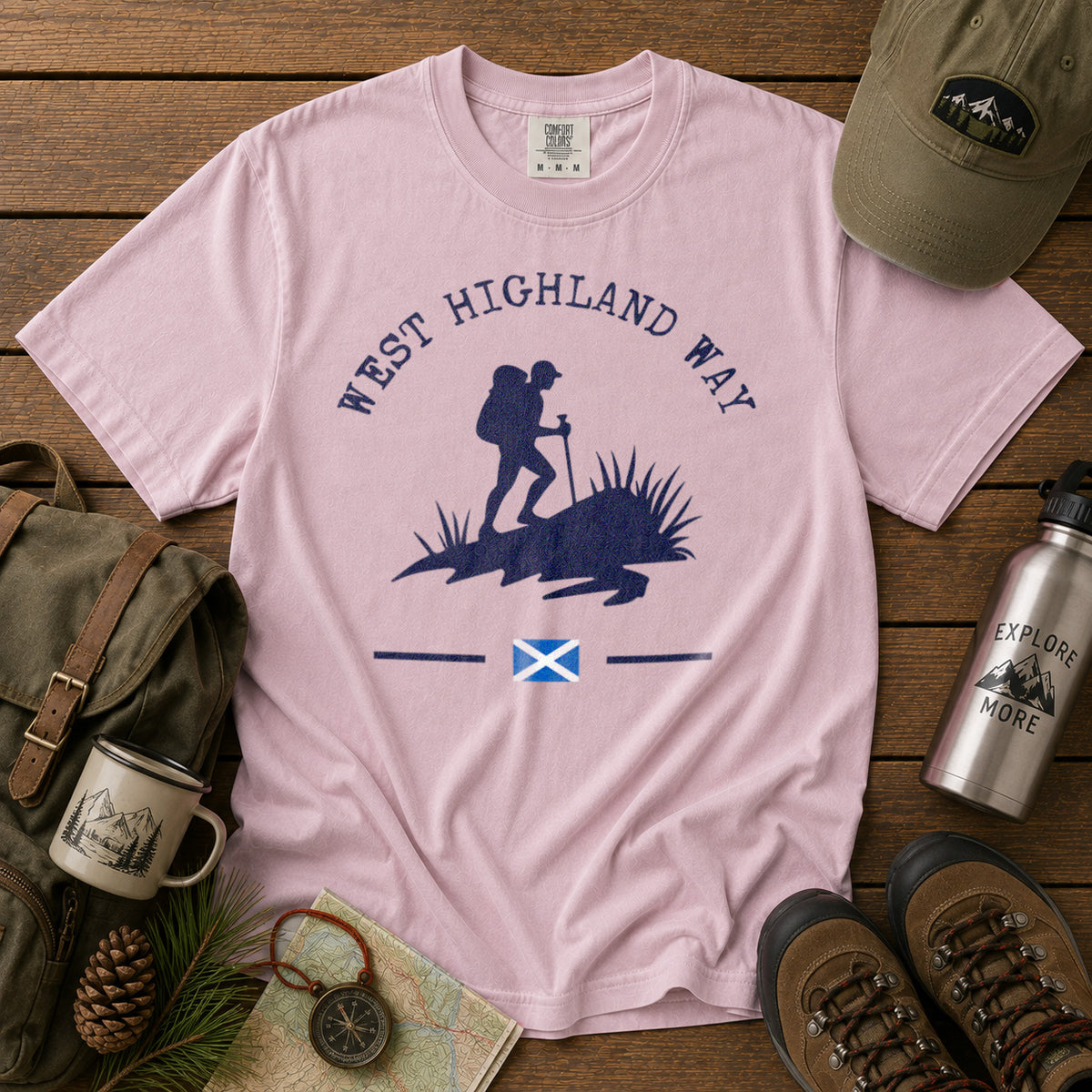 West Highland Way Scotland T-Shirt in Blossom - roamstride graphic tee