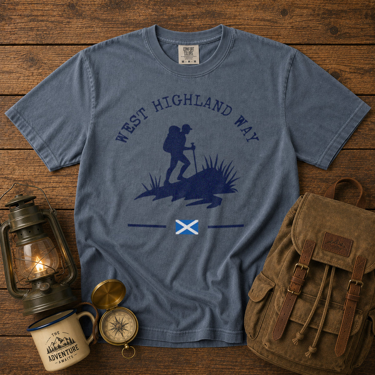 West Highland Way Scotland T-Shirt in Blue Jean - roamstride graphic tee