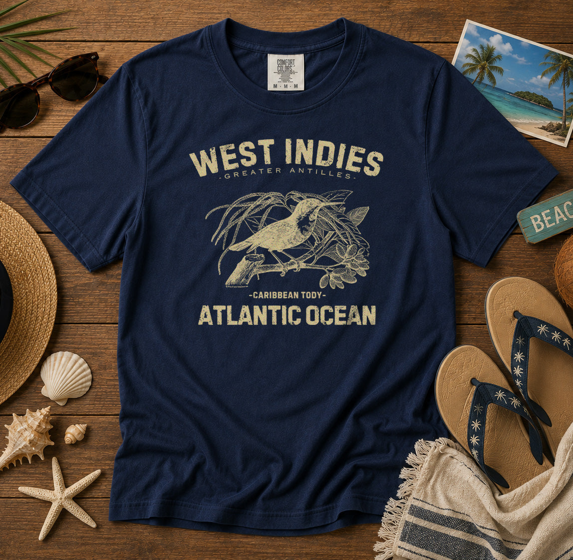 West Indies T-Shirt in Navy - roamstride graphic tee