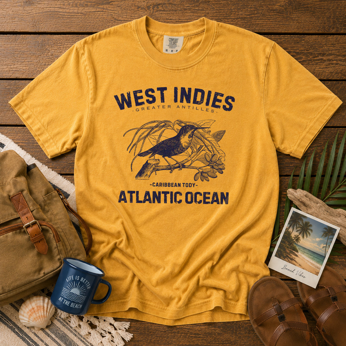 West Indies T-Shirt in Mustard - roamstride graphic tee