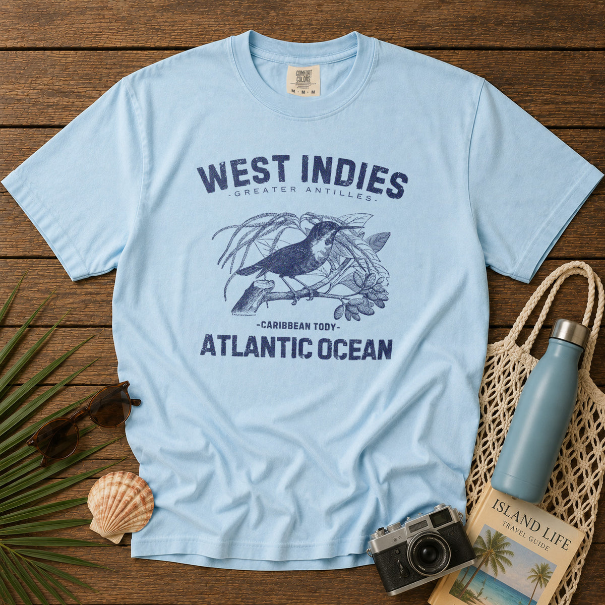 West Indies T-Shirt in Chambray - roamstride graphic tee