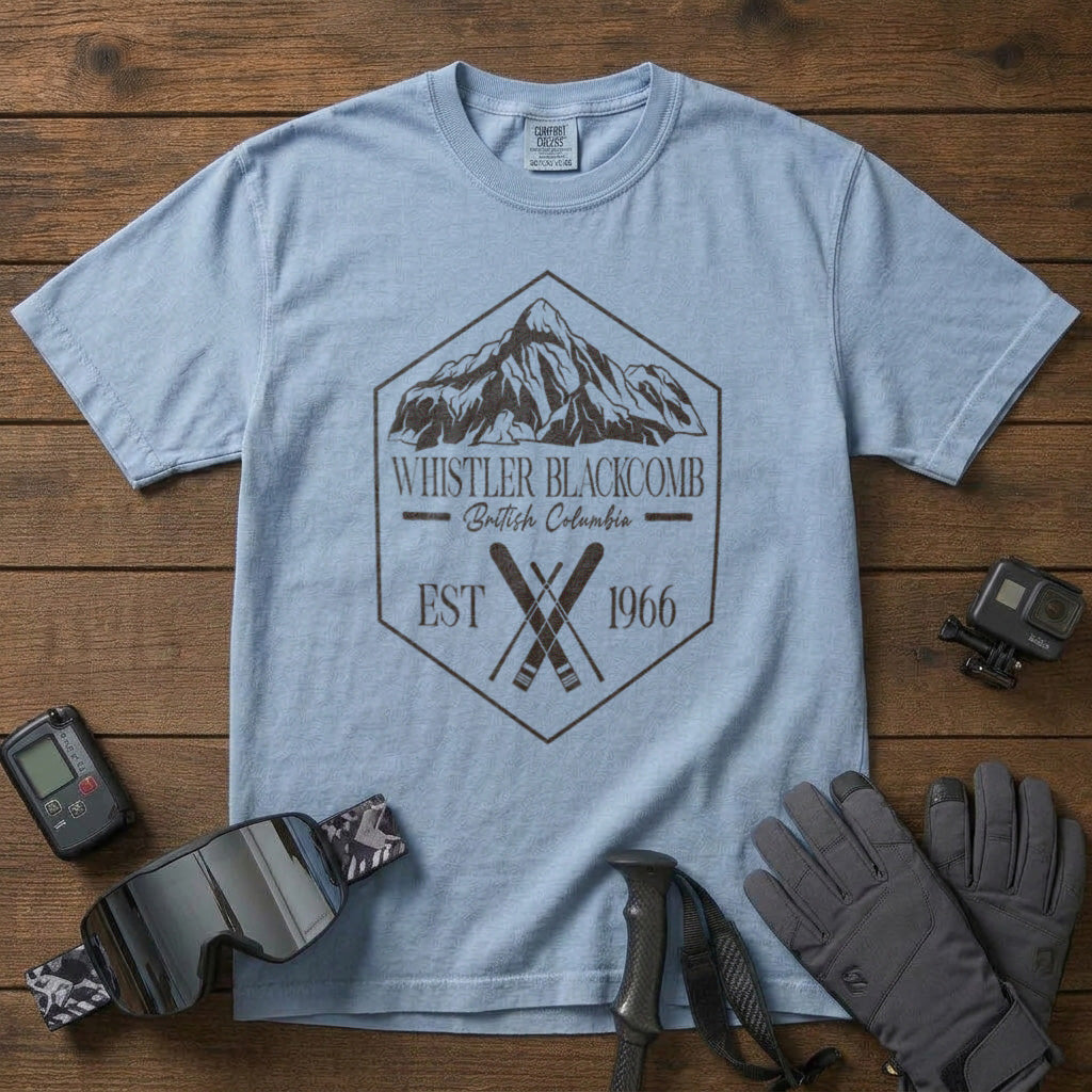 Whistler Blackcomb Canada T-Shirt in Chambray - roamstride graphic tee