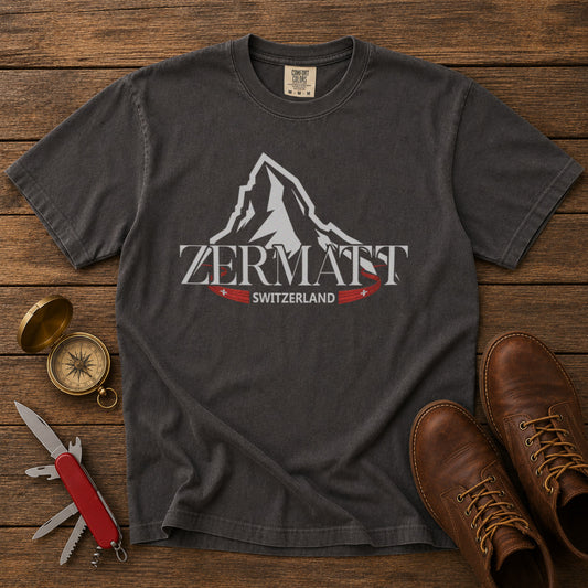 Zermatt Matterhorn Switzerland T-Shirt in Pepper - roamstride graphic tee