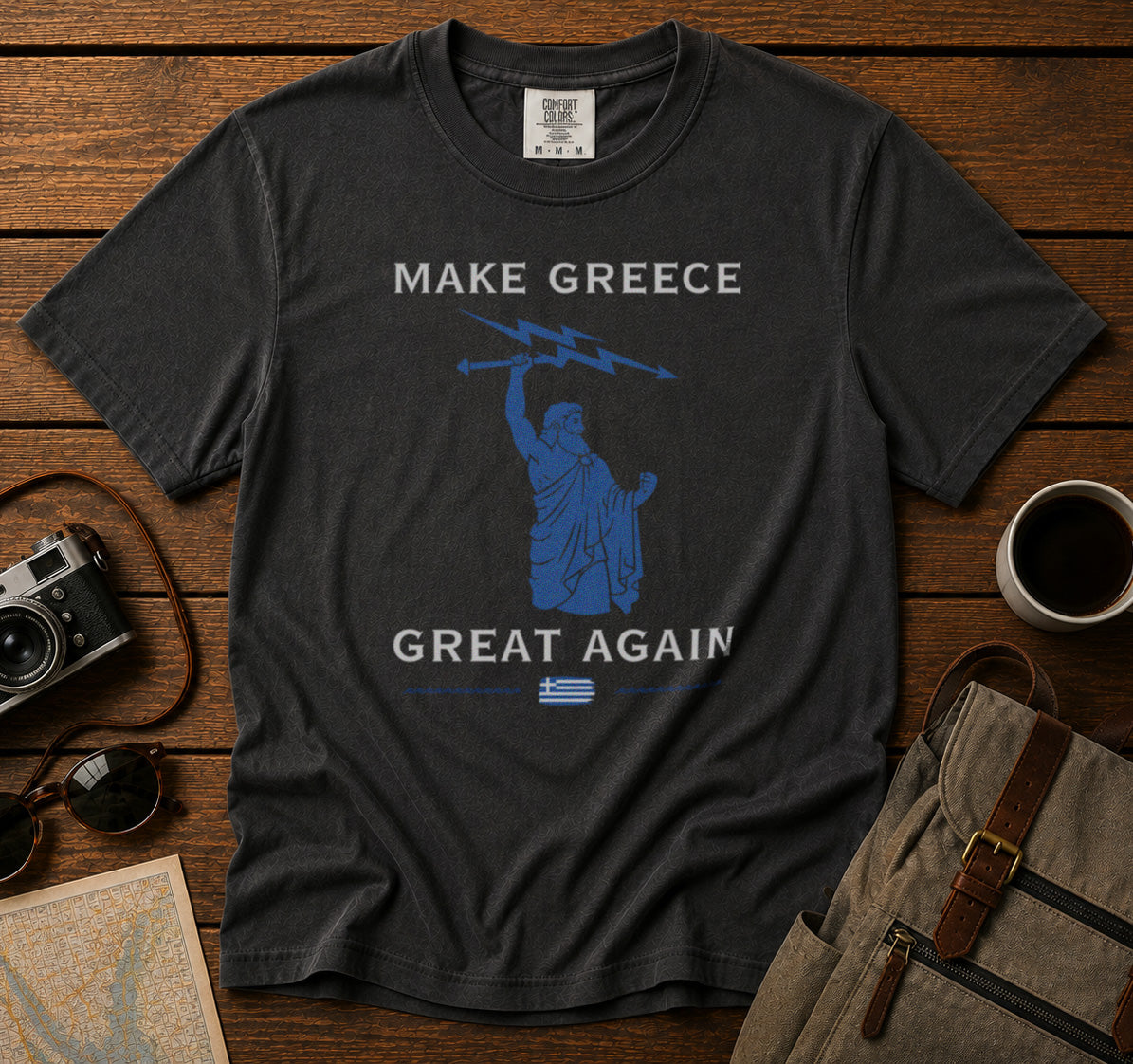 Ancient Greece Zeus T-Shirt in Pepper - roamstride graphic tee