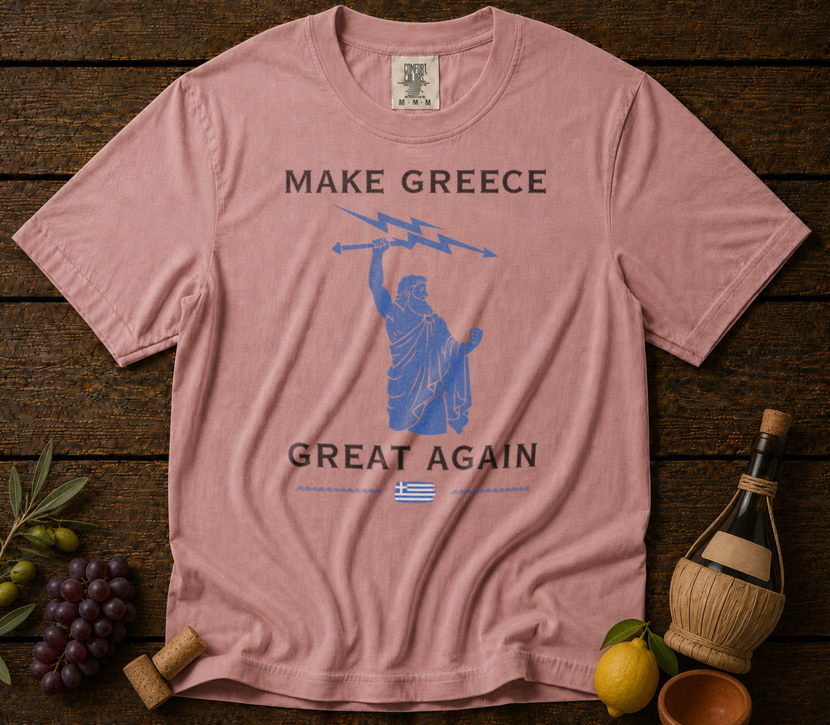 Ancient Greece Zeus T-Shirt in Blossom - roamstride graphic tee