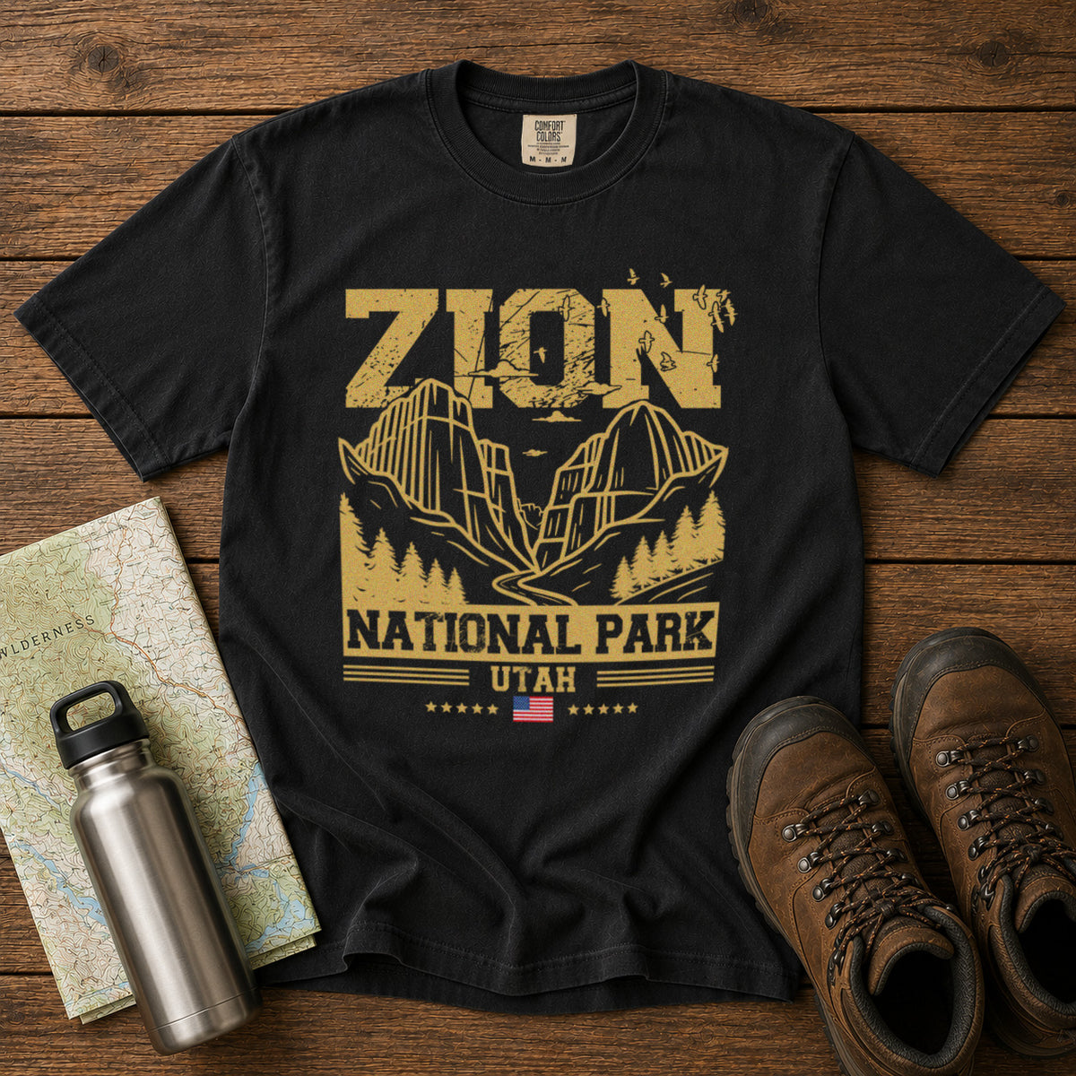 Zion National Park Utah T-Shirt in Black - roamstride graphic tee