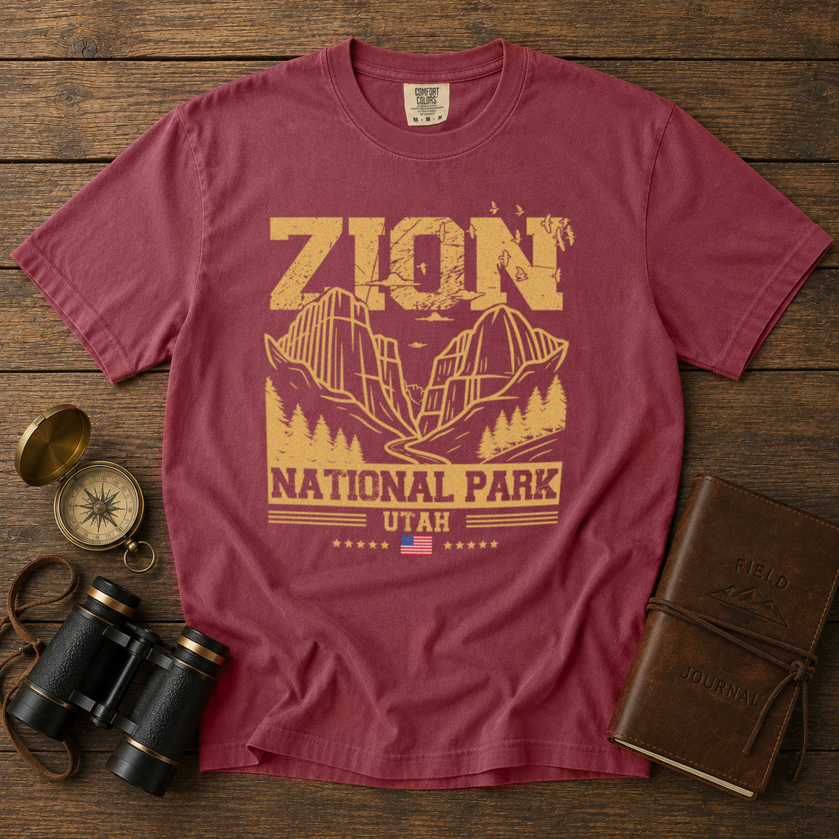 Zion National Park Utah T-Shirt in Chili - roamstride graphic tee