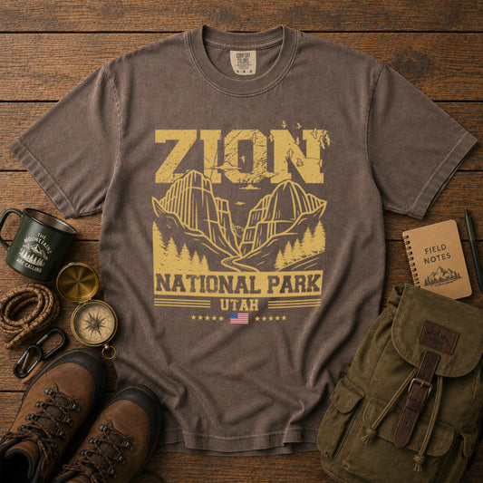 Zion National Park Utah T-Shirt in Espresso - roamstride graphic tee