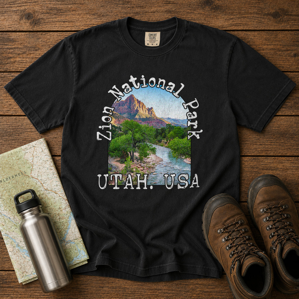 Zion National Park T-Shirt in Black - roamstride graphic tee