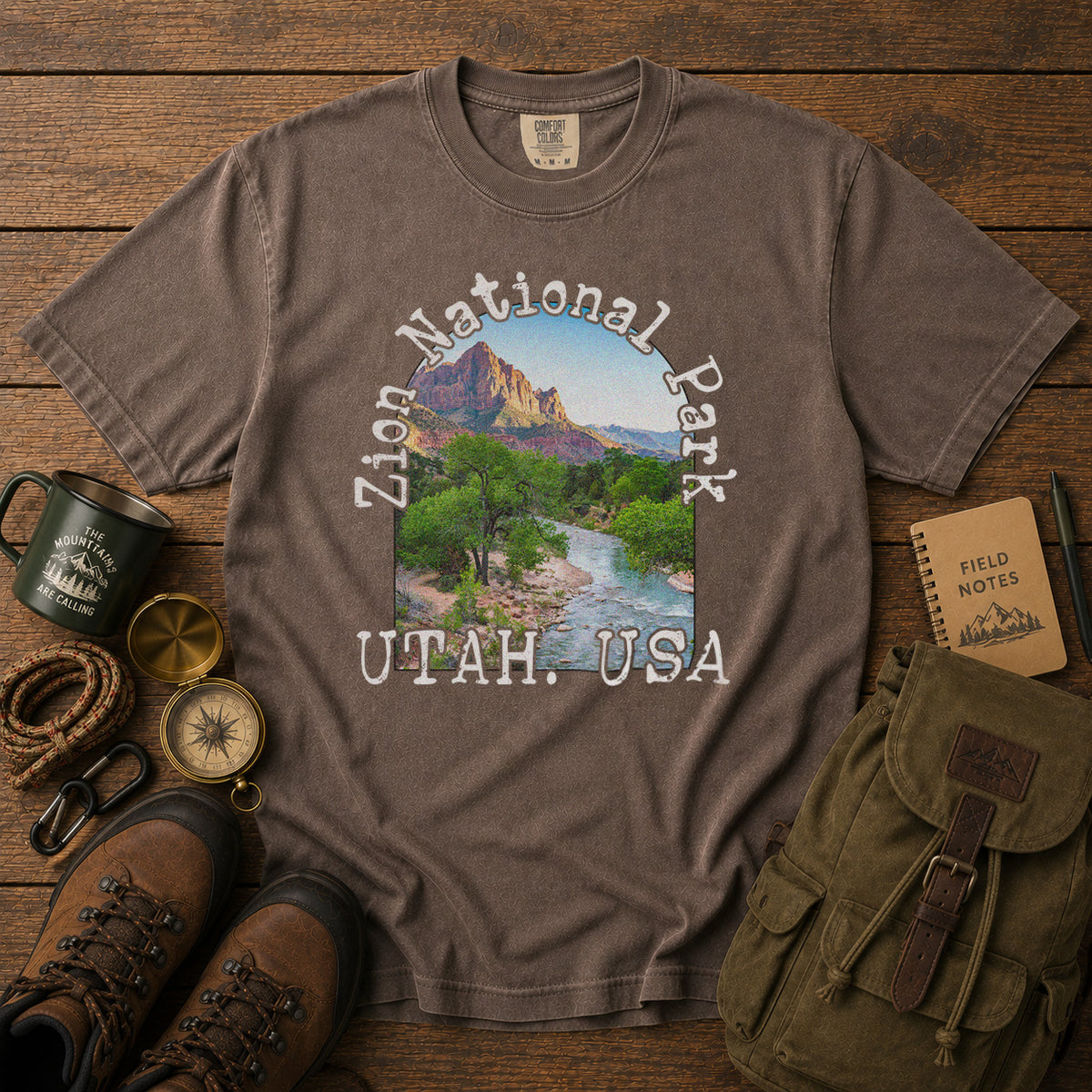 Zion National Park T-Shirt in Espresso - roamstride graphic tee