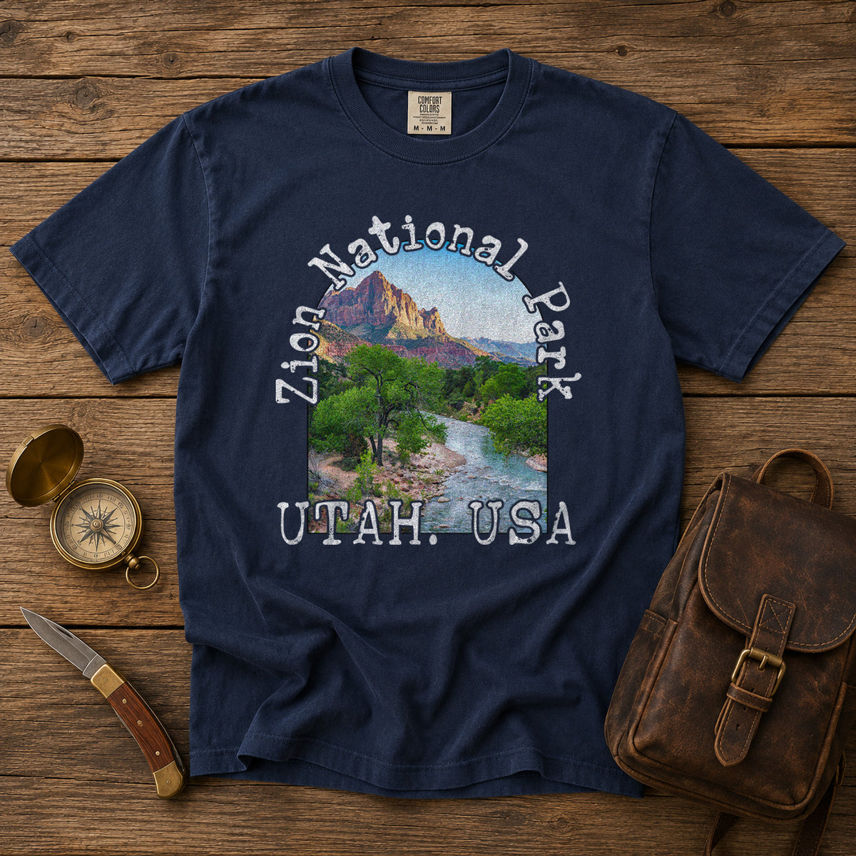 Zion National Park T-Shirt in Navy - roamstride graphic tee